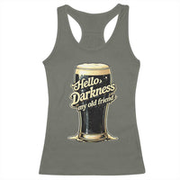 Hello Darkness My Old Friend Funny Stout Beer Racerback Tank Top Vintage Craft Brew Lovers