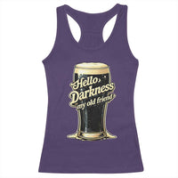 Hello Darkness My Old Friend Funny Stout Beer Racerback Tank Top Vintage Craft Brew Lovers