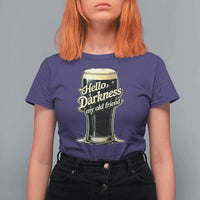 Hello Darkness My Old Friend Funny Stout Beer T Shirt For Women Vintage Craft Brew Lovers