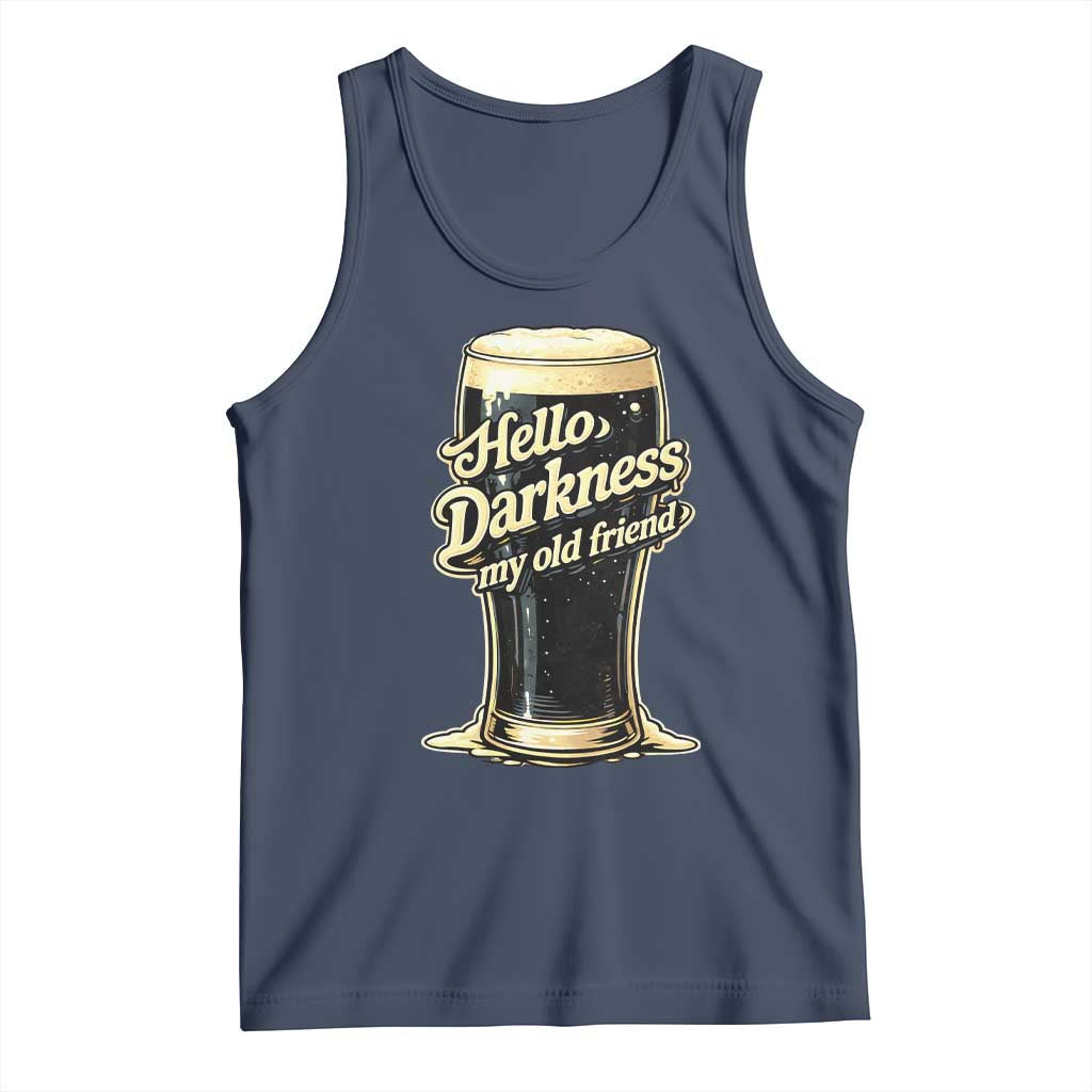 Hello Darkness My Old Friend Funny Stout Beer Tank Top Vintage Craft Brew Lovers