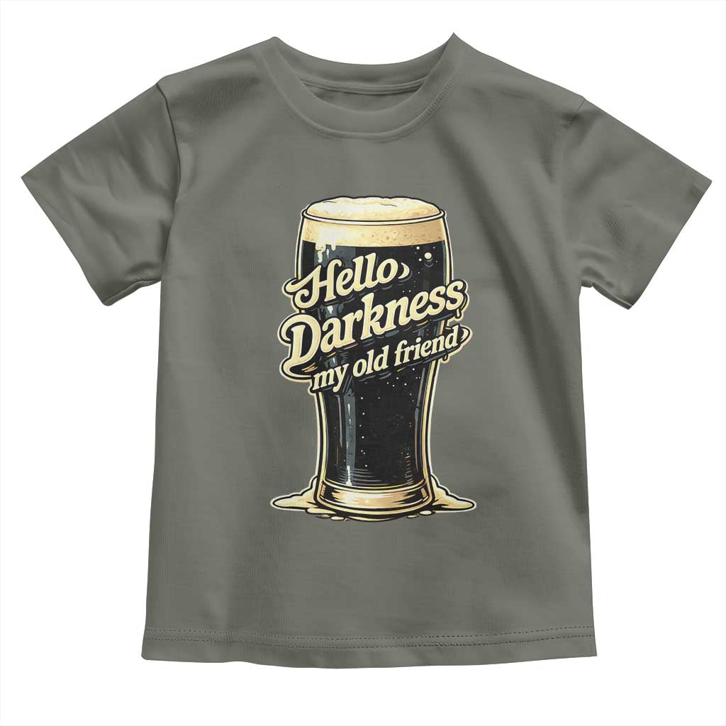 Hello Darkness My Old Friend Funny Stout Beer Toddler T Shirt Vintage Craft Brew Lovers