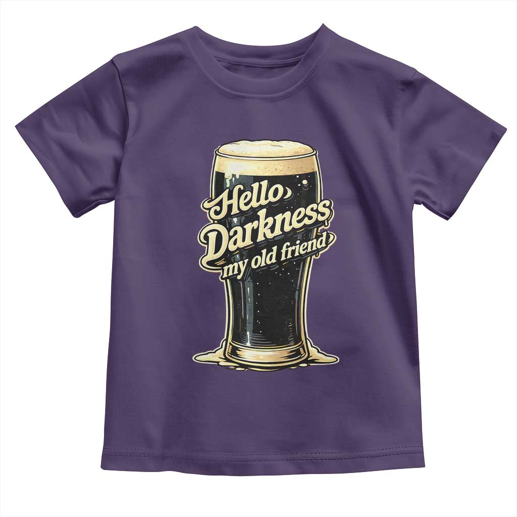 Hello Darkness My Old Friend Funny Stout Beer Toddler T Shirt Vintage Craft Brew Lovers