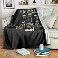 Hello Darkness My Old Friend Funny Irish Stout Beer Throw Blanket St. Patrick’s Day Drinking Humor Craft Brew Lovers