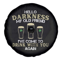 Hello Darkness My Old Friend Funny Irish Stout Beer Spare Tire Cover St. Patrick’s Day Drinking Humor Craft Brew Lovers