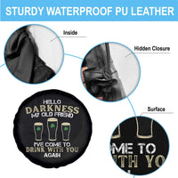 Hello Darkness My Old Friend Funny Irish Stout Beer Spare Tire Cover St. Patrick’s Day Drinking Humor Craft Brew Lovers