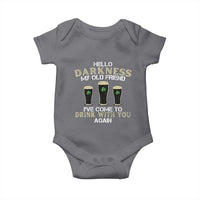 Hello Darkness My Old Friend Funny Irish Stout Beer Baby Onesie St. Patrick’s Day Drinking Humor Craft Brew Lovers