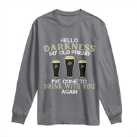 Hello Darkness My Old Friend Funny Irish Stout Beer Long Sleeve Shirt St. Patrick’s Day Drinking Humor Craft Brew Lovers