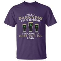 Hello Darkness My Old Friend Funny Irish Stout Beer T Shirt St. Patrick’s Day Drinking Humor Craft Brew Lovers