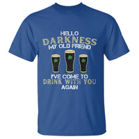 Hello Darkness My Old Friend Funny Irish Stout Beer T Shirt St. Patrick’s Day Drinking Humor Craft Brew Lovers