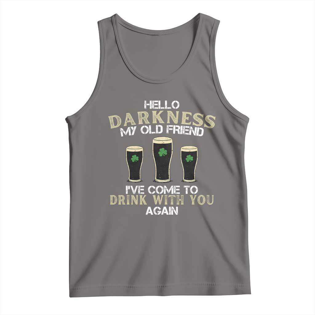 Hello Darkness My Old Friend Funny Irish Stout Beer Tank Top St. Patrick’s Day Drinking Humor Craft Brew Lovers