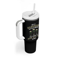 Hello Darkness My Old Friend Funny Irish Stout Beer Tumbler With Handle St. Patrick’s Day Drinking Humor Craft Brew Lovers