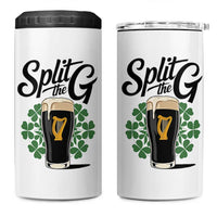 Split the G Funny Irish Drinking 4 in 1 Can Cooler Tumbler St. Patrick’s Day Stout Beer Lovers Pub Crawls