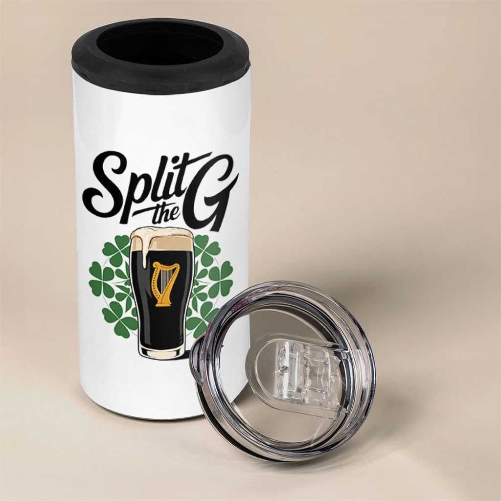 Split the G Funny Irish Drinking 4 in 1 Can Cooler Tumbler St. Patrick’s Day Stout Beer Lovers Pub Crawls