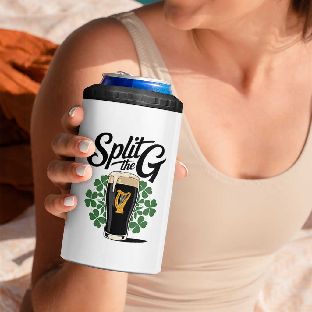 Split the G Funny Irish Drinking 4 in 1 Can Cooler Tumbler St. Patrick’s Day Stout Beer Lovers Pub Crawls