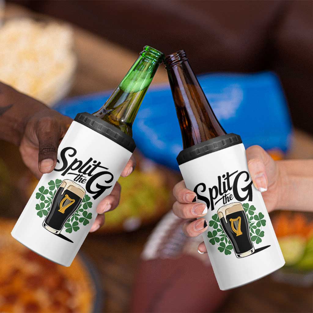 Split the G Funny Irish Drinking 4 in 1 Can Cooler Tumbler St. Patrick’s Day Stout Beer Lovers Pub Crawls
