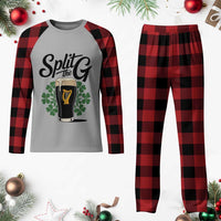 Split the G Funny Irish Drinking Plaid Pajama Set St. Patrick’s Day Stout Beer Lovers Pub Crawls
