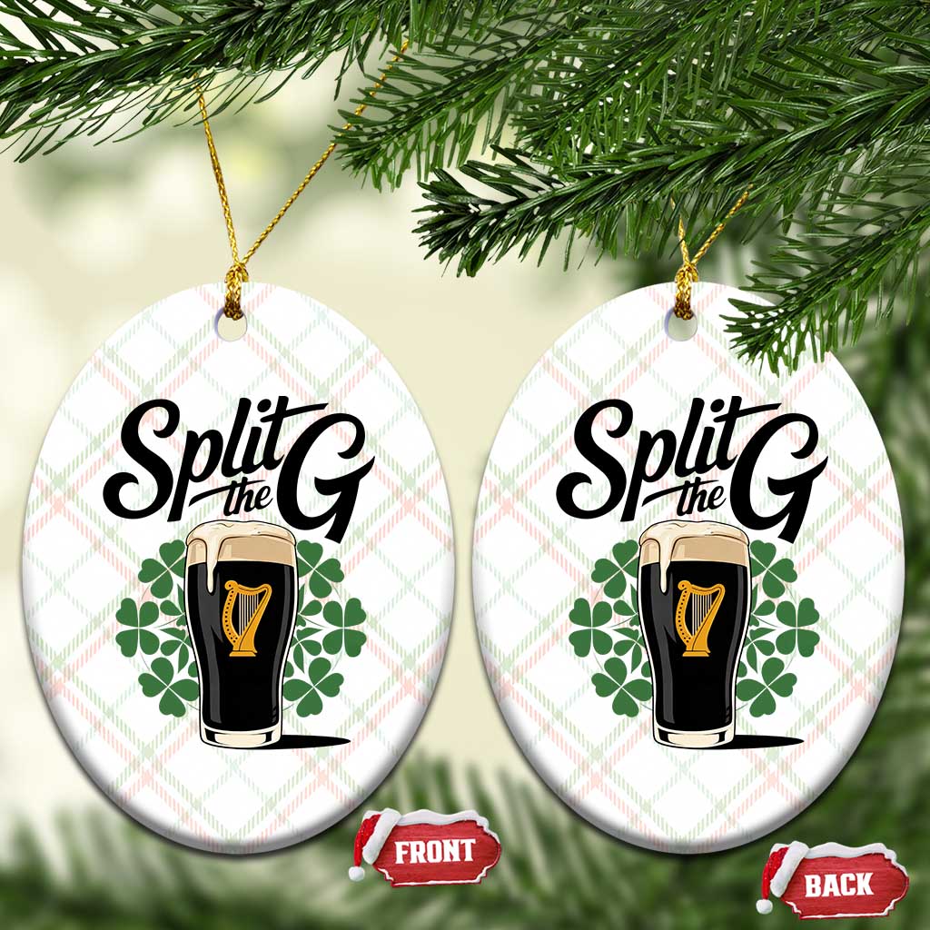 Split the G Funny Irish Drinking Ceramic Ornament St. Patrick’s Day Stout Beer Lovers Pub Crawls