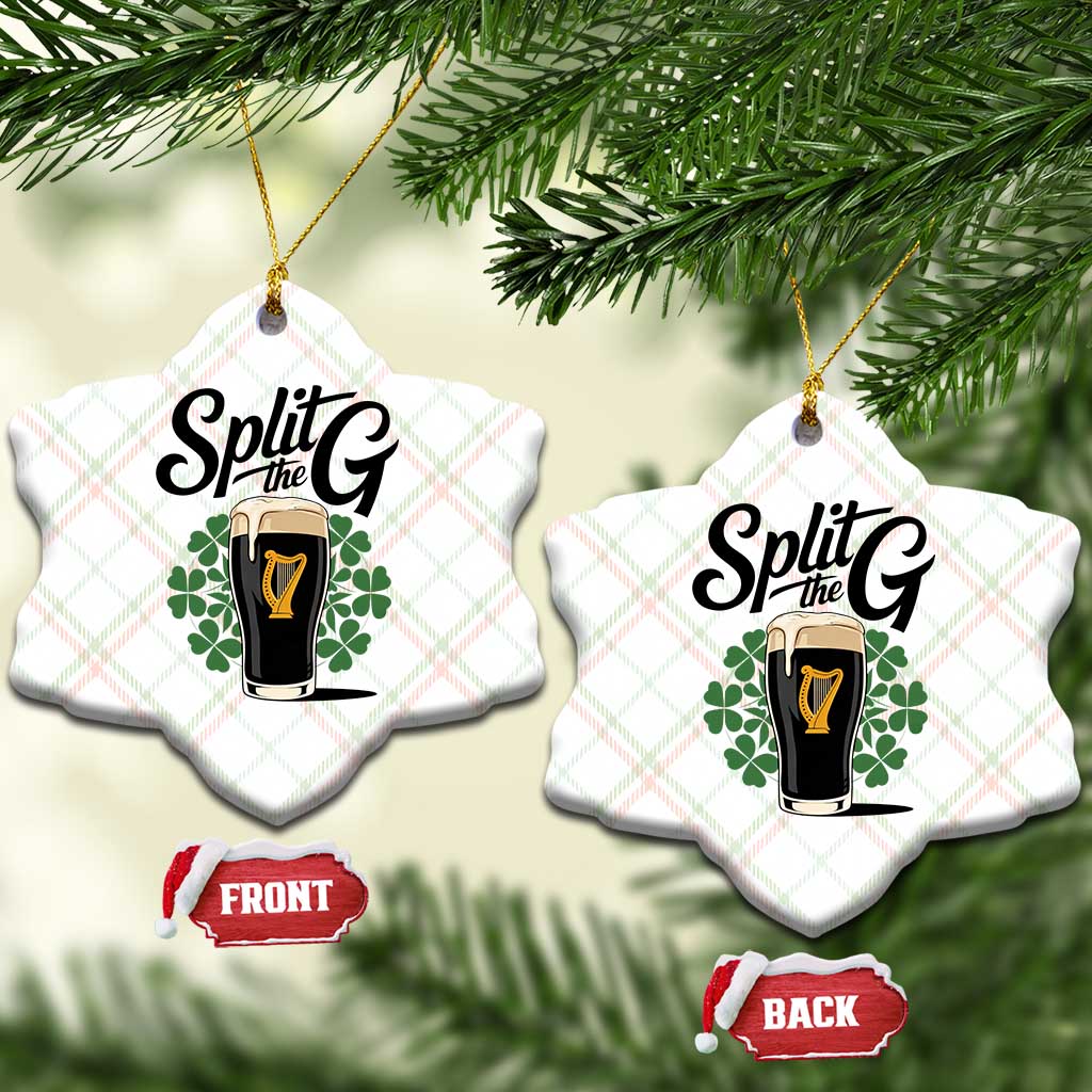 Split the G Funny Irish Drinking Ceramic Ornament St. Patrick’s Day Stout Beer Lovers Pub Crawls