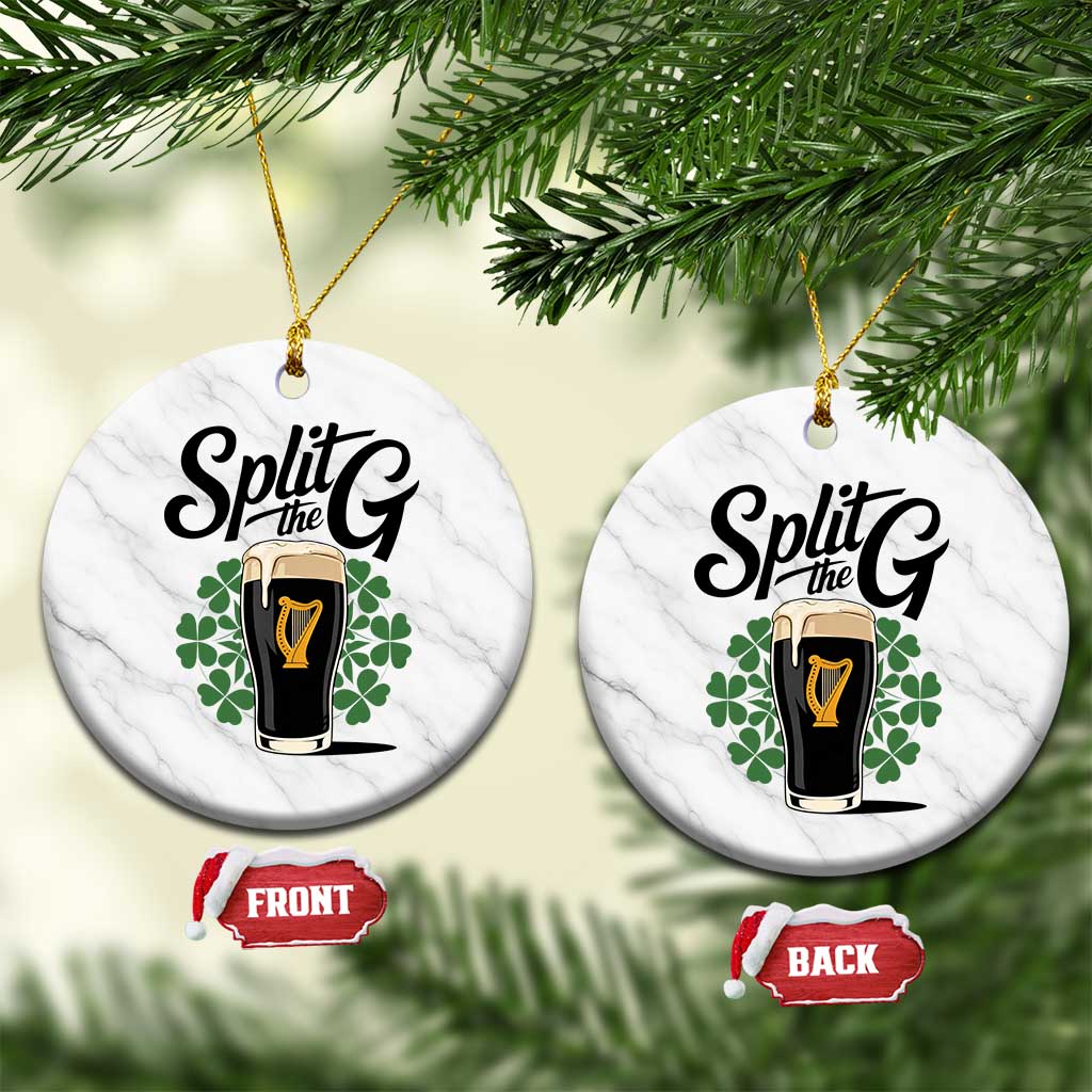 Split the G Funny Irish Drinking Ceramic Ornament St. Patrick’s Day Stout Beer Lovers Pub Crawls