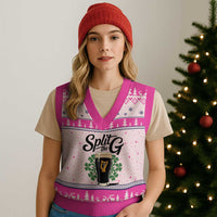 Split the G Funny Irish Drinking V-Neck Knit Sweater Vest St. Patrick’s Day Stout Beer Lovers Pub Crawls