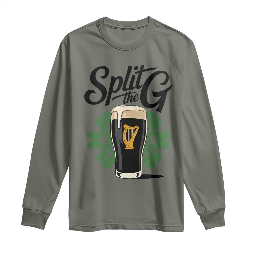 Split the G Funny Irish Drinking Long Sleeve Shirt St. Patrick’s Day Stout Beer Lovers Pub Crawls