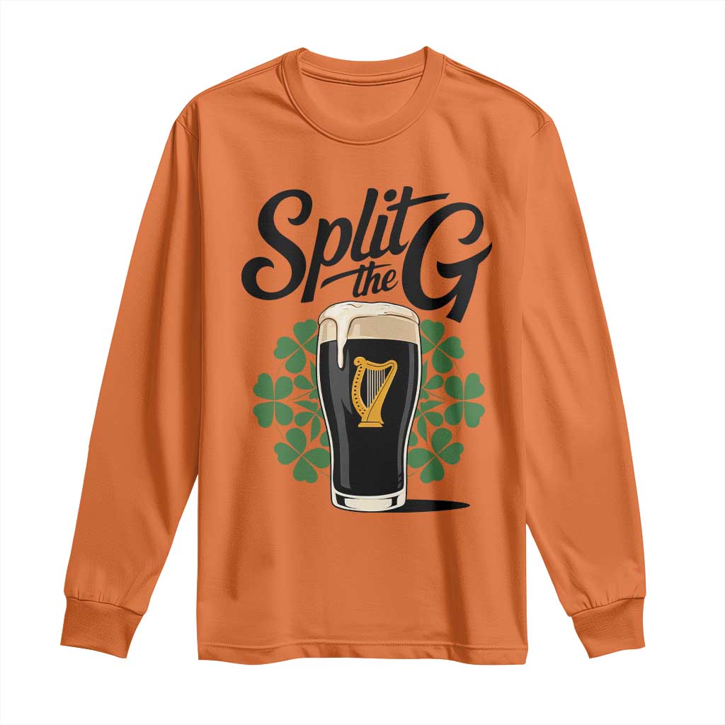 Split the G Funny Irish Drinking Long Sleeve Shirt St. Patrick’s Day Stout Beer Lovers Pub Crawls