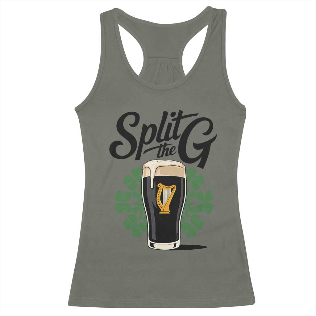 Split the G Funny Irish Drinking Racerback Tank Top St. Patrick’s Day Stout Beer Lovers Pub Crawls