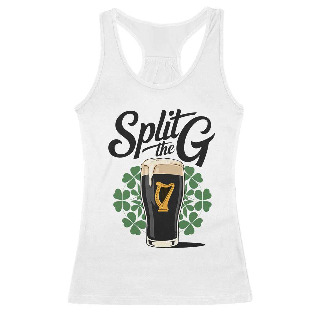 Split the G Funny Irish Drinking Racerback Tank Top St. Patrick’s Day Stout Beer Lovers Pub Crawls