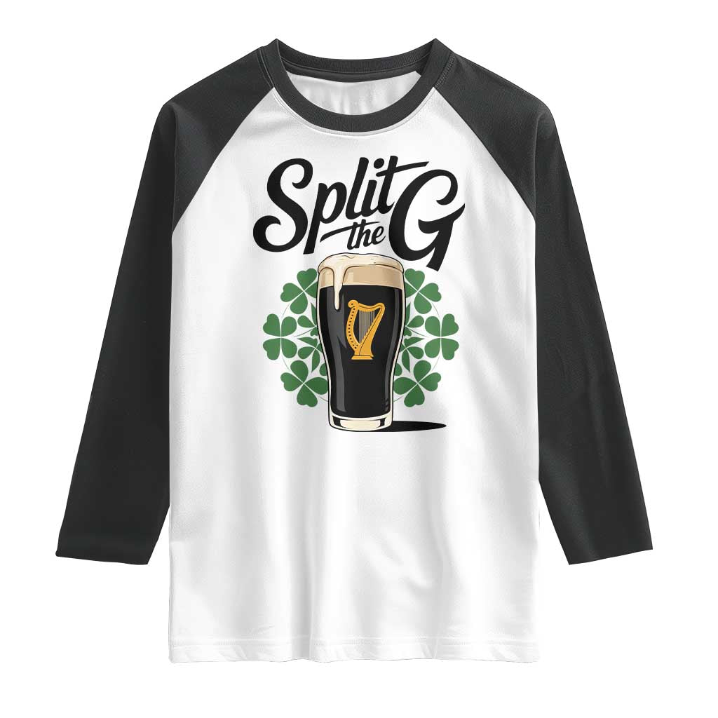 Split the G Funny Irish Drinking Raglan Shirt St. Patrick’s Day Stout Beer Lovers Pub Crawls