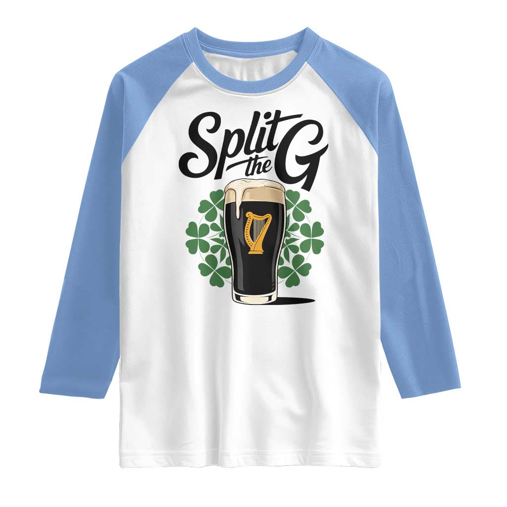 Split the G Funny Irish Drinking Raglan Shirt St. Patrick’s Day Stout Beer Lovers Pub Crawls