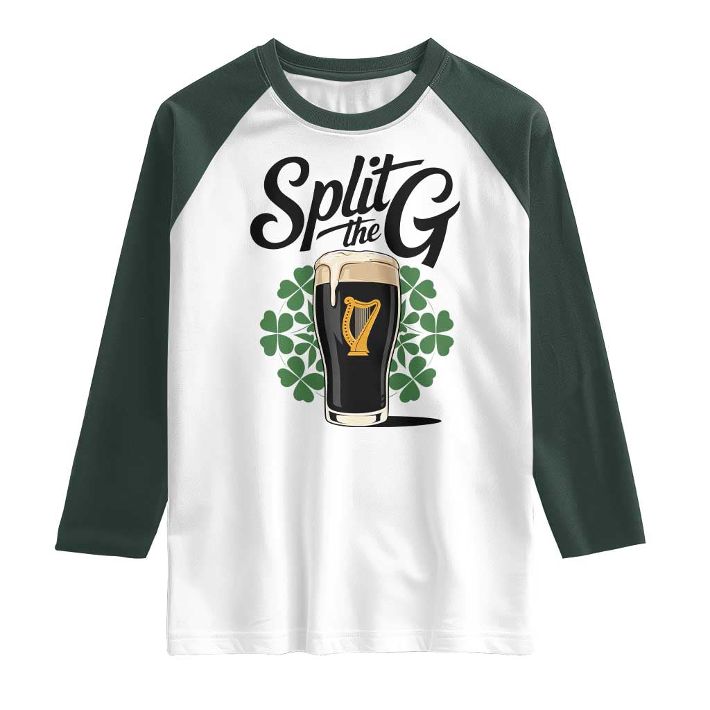 Split the G Funny Irish Drinking Raglan Shirt St. Patrick’s Day Stout Beer Lovers Pub Crawls