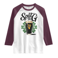 Split the G Funny Irish Drinking Raglan Shirt St. Patrick’s Day Stout Beer Lovers Pub Crawls