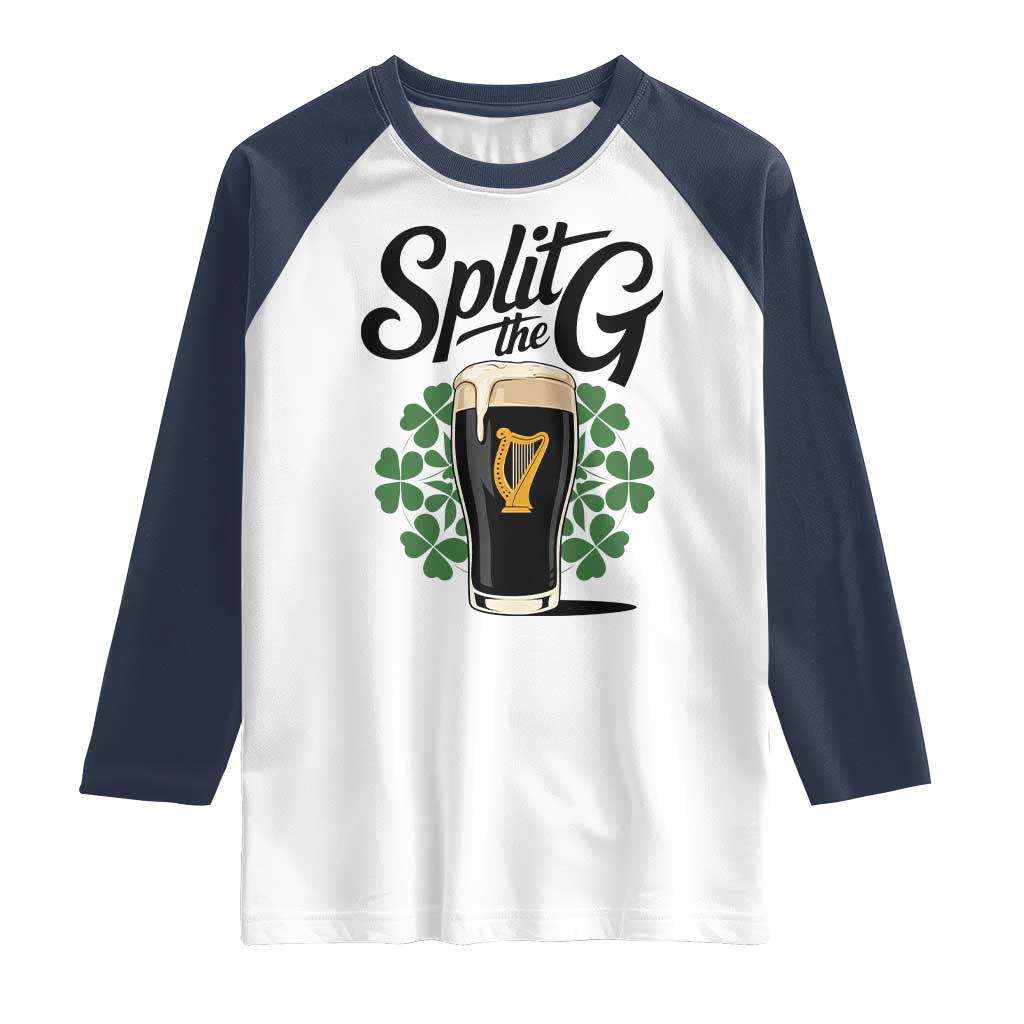 Split the G Funny Irish Drinking Raglan Shirt St. Patrick’s Day Stout Beer Lovers Pub Crawls