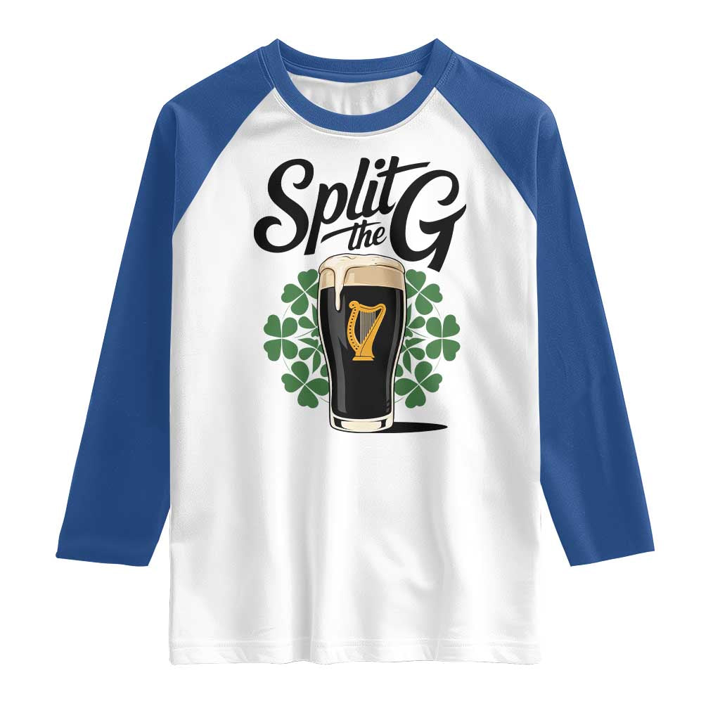 Split the G Funny Irish Drinking Raglan Shirt St. Patrick’s Day Stout Beer Lovers Pub Crawls