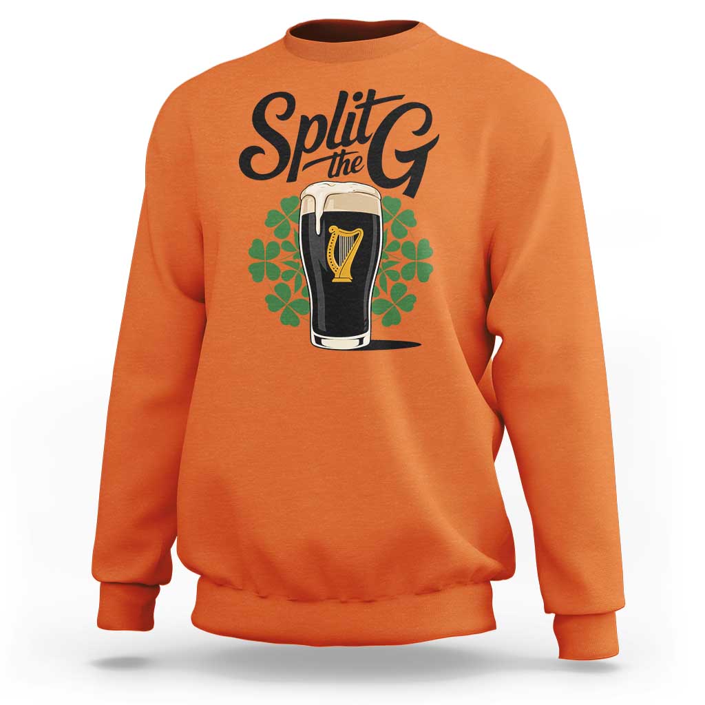 Split the G Funny Irish Drinking Sweatshirt St. Patrick’s Day Stout Beer Lovers Pub Crawls