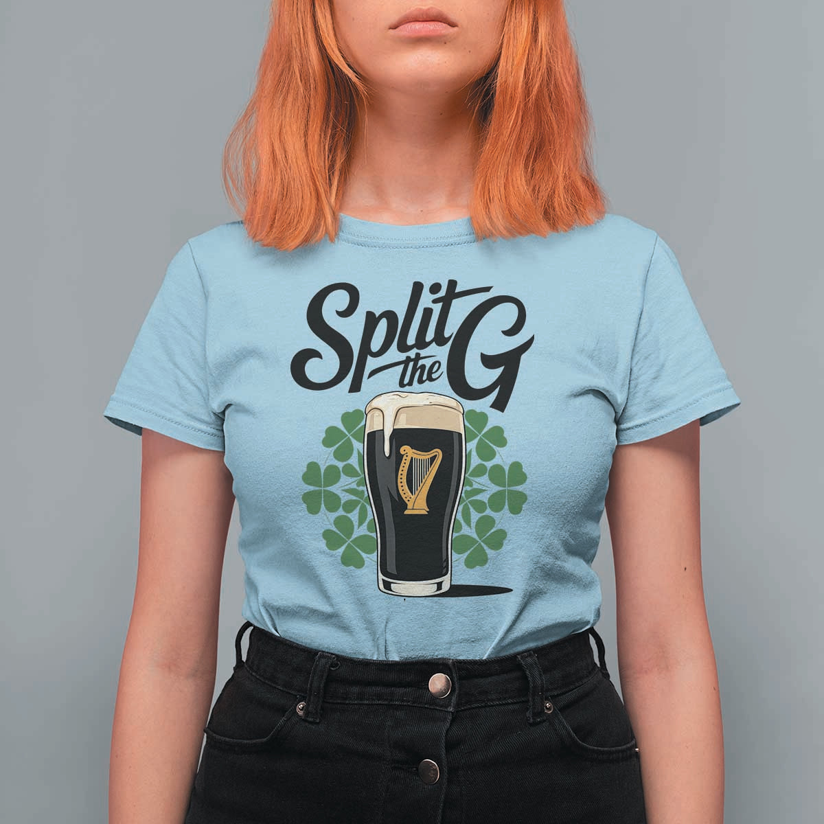 Split the G Funny Irish Drinking T Shirt For Women St. Patrick’s Day Stout Beer Lovers Pub Crawls