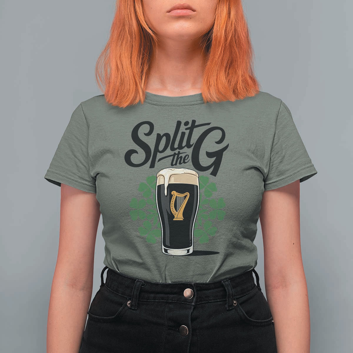 Split the G Funny Irish Drinking T Shirt For Women St. Patrick’s Day Stout Beer Lovers Pub Crawls