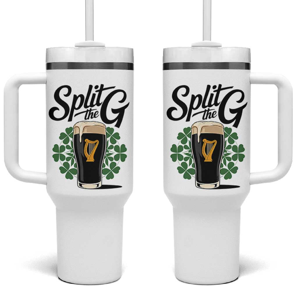 Split the G Funny Irish Drinking Tumbler With Handle St. Patrick’s Day Stout Beer Lovers Pub Crawls