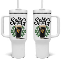Split the G Funny Irish Drinking Tumbler With Handle St. Patrick’s Day Stout Beer Lovers Pub Crawls