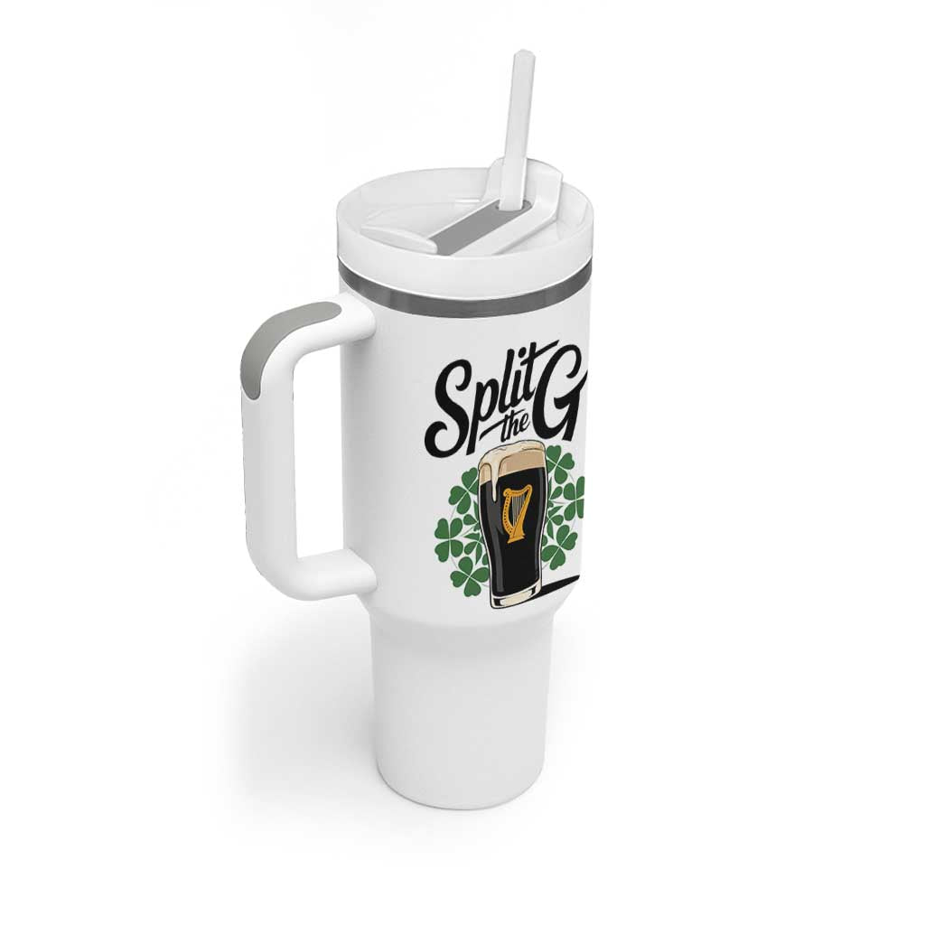 Split the G Funny Irish Drinking Tumbler With Handle St. Patrick’s Day Stout Beer Lovers Pub Crawls