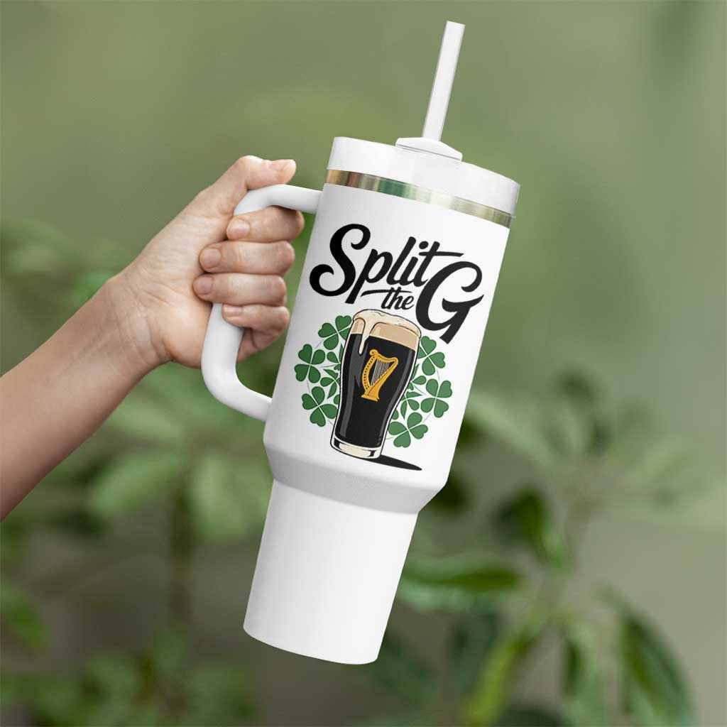 Split the G Funny Irish Drinking Tumbler With Handle St. Patrick’s Day Stout Beer Lovers Pub Crawls