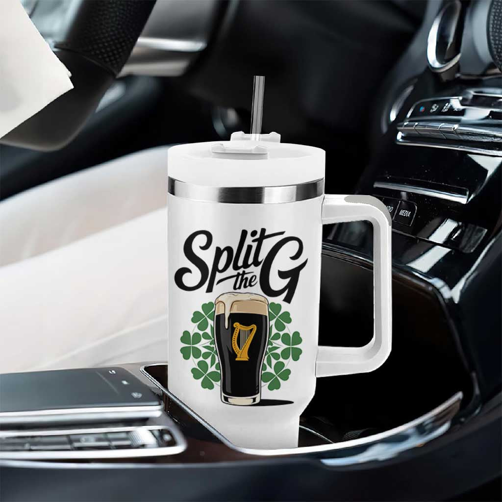 Split the G Funny Irish Drinking Tumbler With Handle St. Patrick’s Day Stout Beer Lovers Pub Crawls