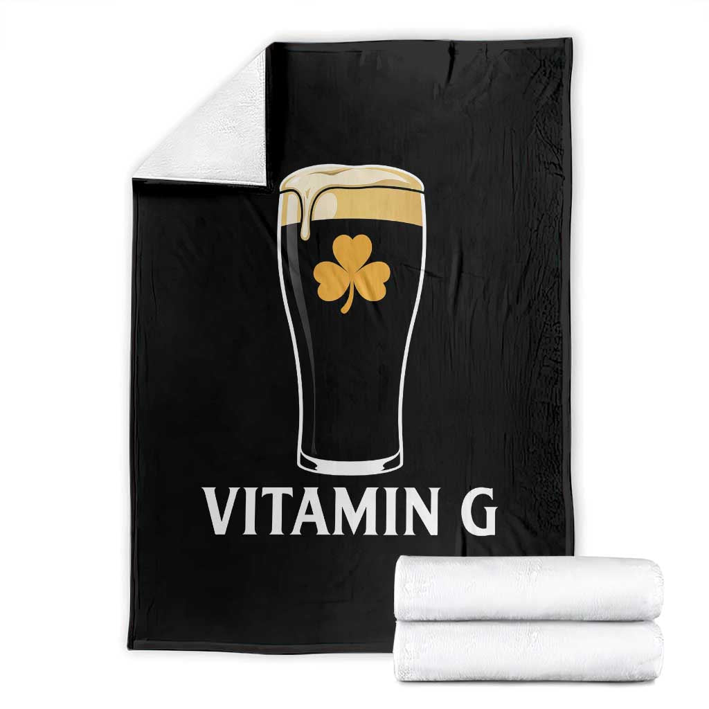 Vitamin G Funny Irish Stout Beer Throw Blanket St. Patrick’s Day Drinking Humor