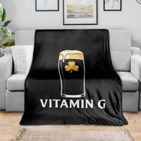 Vitamin G Funny Irish Stout Beer Throw Blanket St. Patrick’s Day Drinking Humor