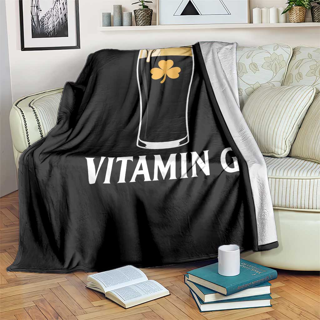 Vitamin G Funny Irish Stout Beer Throw Blanket St. Patrick’s Day Drinking Humor