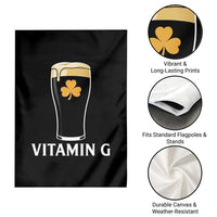 Vitamin G Funny Irish Stout Beer Garden Flag St. Patrick’s Day Drinking Humor