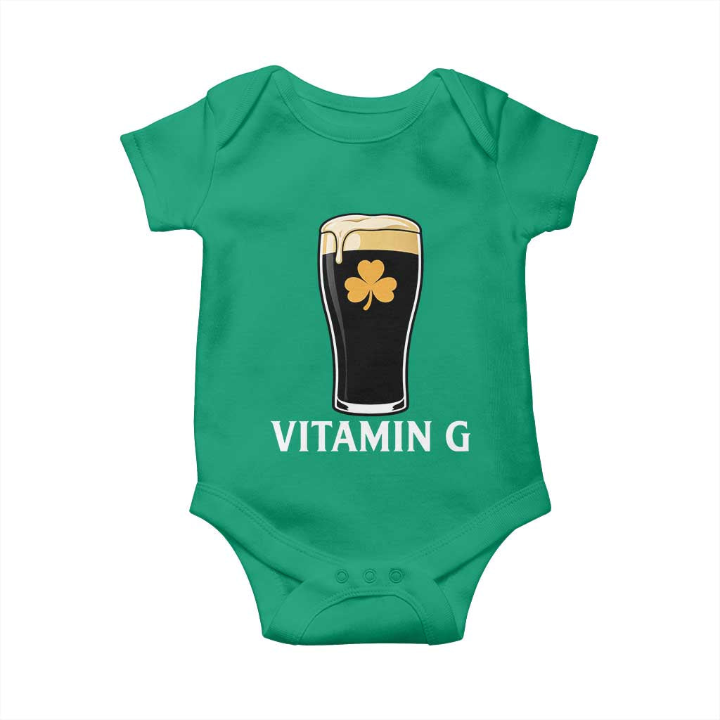 Vitamin G Funny Irish Stout Beer Baby Onesie St. Patrick’s Day Drinking Humor