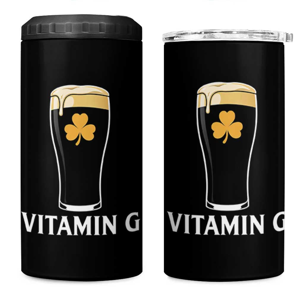Vitamin G Funny Irish Stout Beer 4 in 1 Can Cooler Tumbler St. Patrick’s Day Drinking Humor
