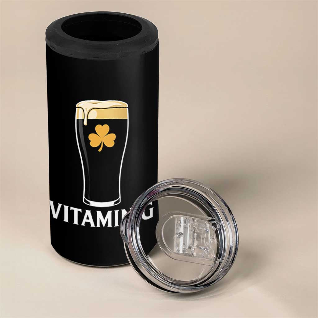 Vitamin G Funny Irish Stout Beer 4 in 1 Can Cooler Tumbler St. Patrick’s Day Drinking Humor