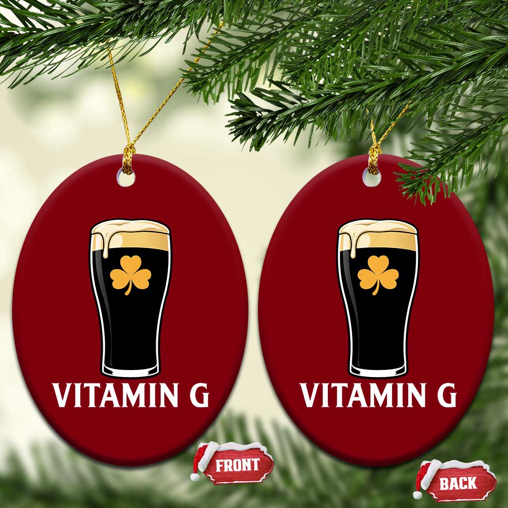 Vitamin G Funny Irish Stout Beer Ceramic Ornament St. Patrick’s Day Drinking Humor